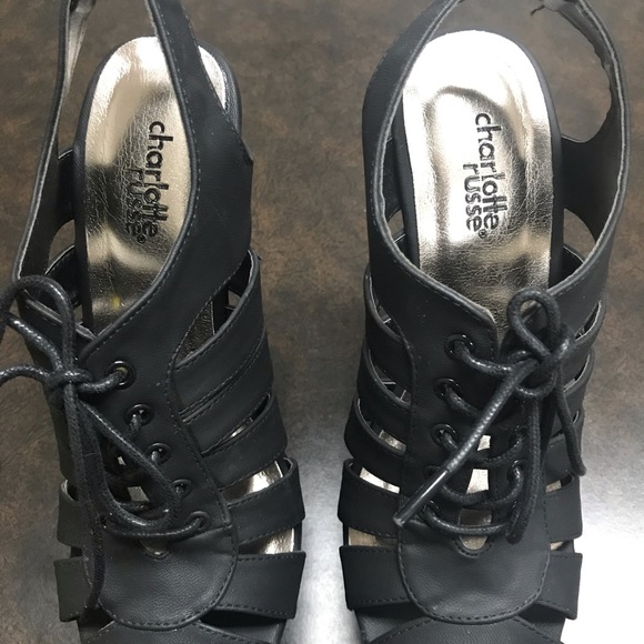 Charlotte Russe Black Wedges - Size: 7 - Picture 2 of 5